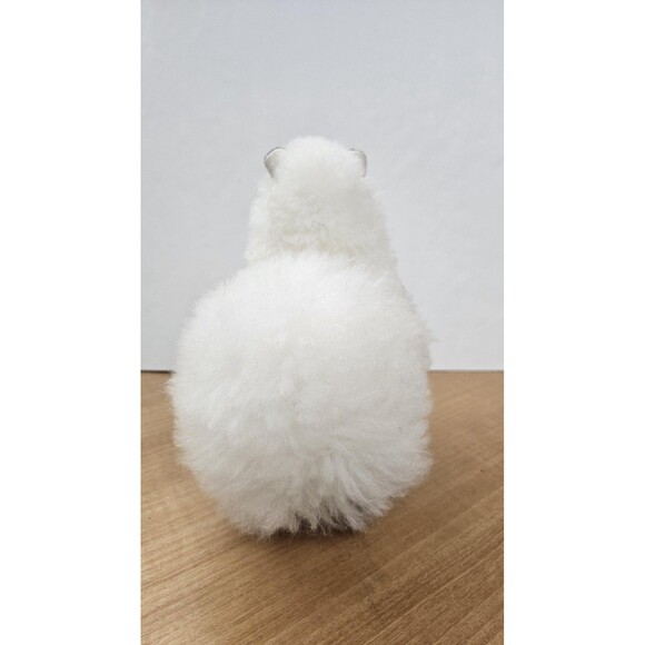 White Alpaca Stuffed Animal Plush Toy 8" Soft Handmade Fluffy Fur Gift Decor - Picture 3 of 7